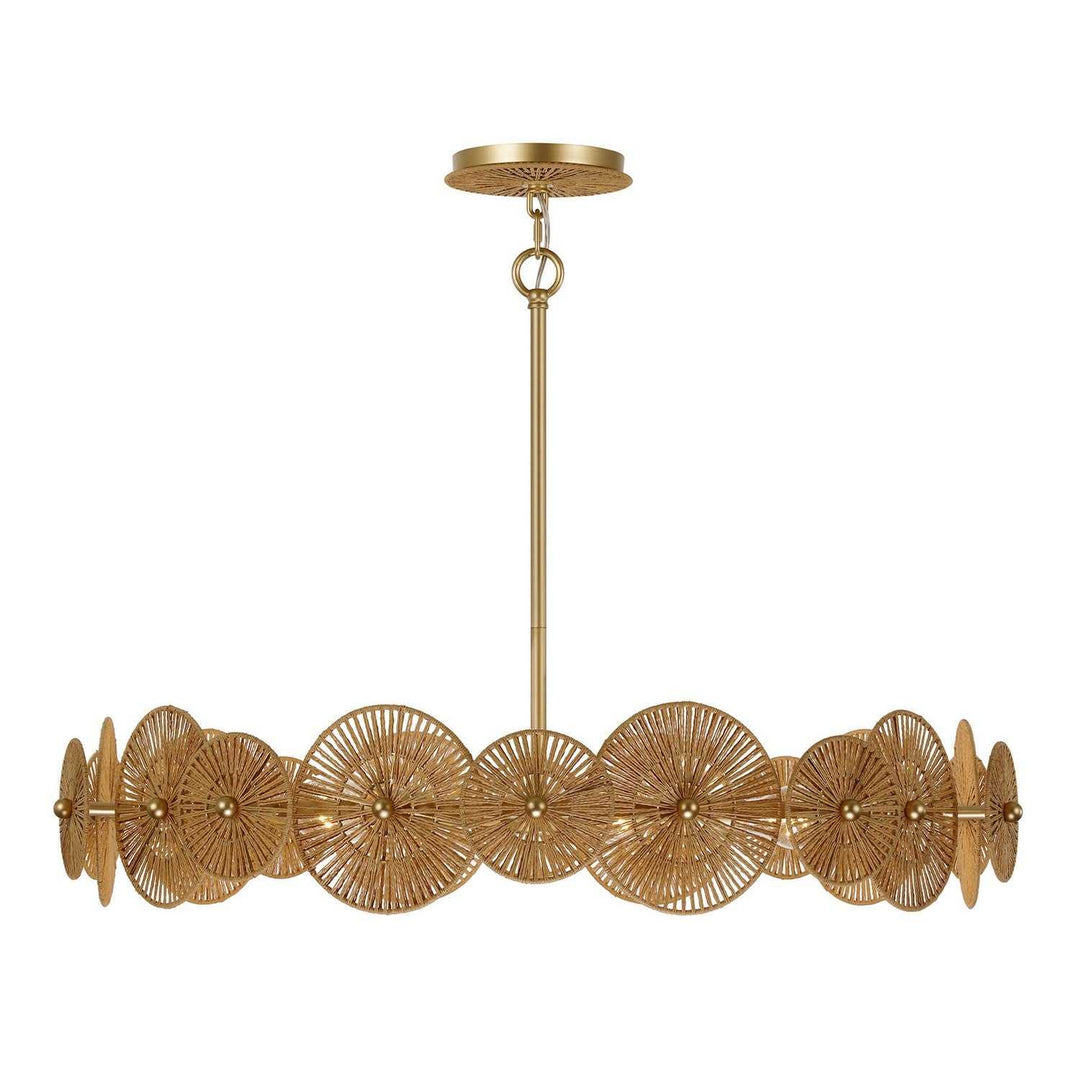 Abbott Five Light Pendant in Distressed Gold Savoy House
