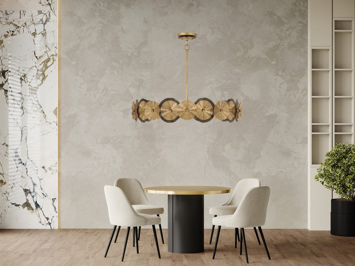 Savoy House - 7-6384-5-61 - Five Light Pendant - Lincoln - Distressed Gold and Bronze