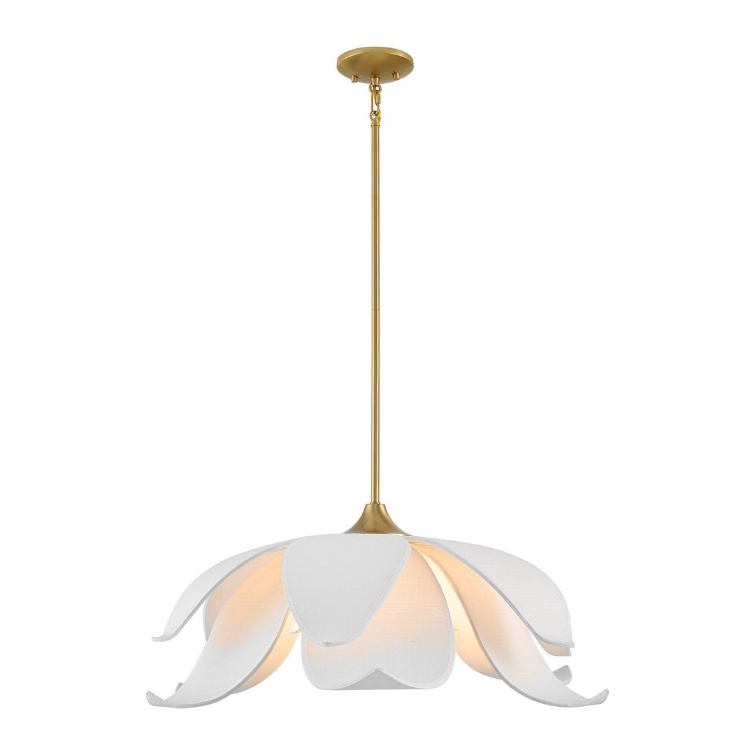Elsie Six Light Pendant in Warm Brass Savoy House