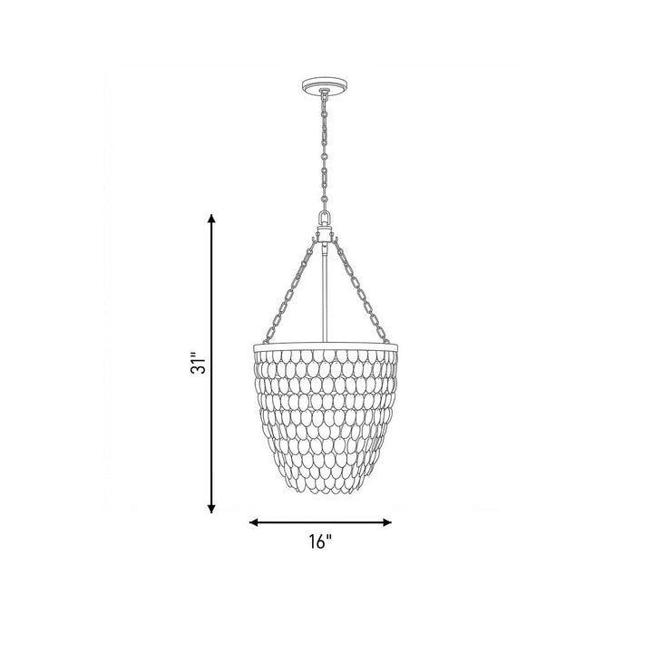 Savoy House - 7-7560-4-322 - Four Light Pendant - Catalan - Warm Brass