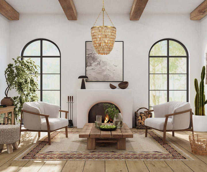 Savoy House - 7-7560-4-322 - Four Light Pendant - Catalan - Warm Brass