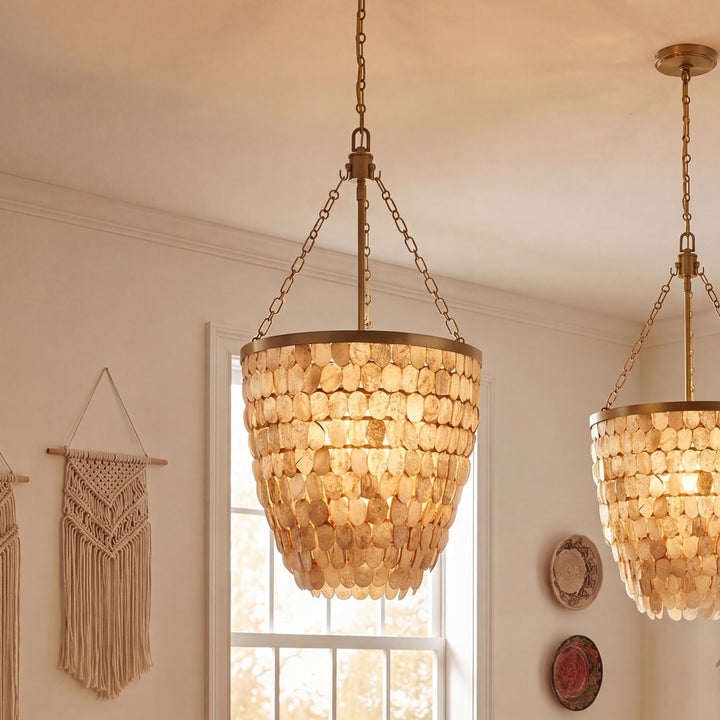 Savoy House - 7-7560-4-322 - Four Light Pendant - Catalan - Warm Brass