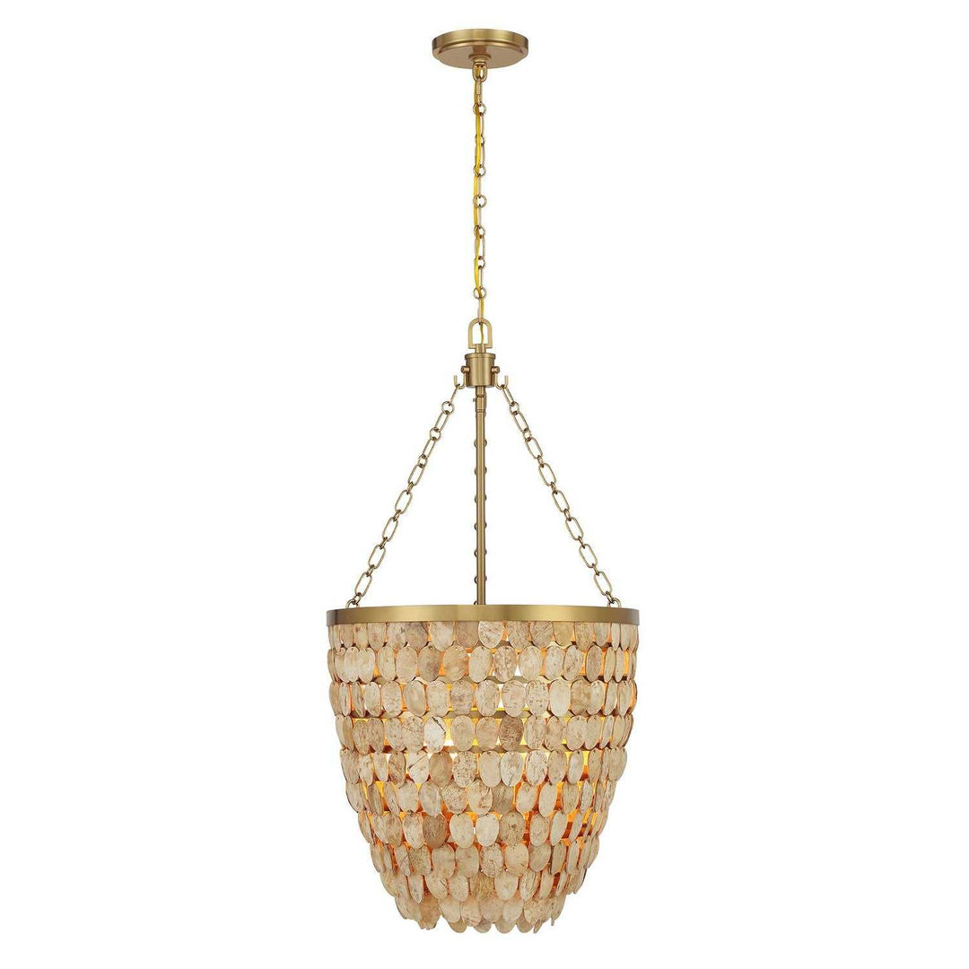 Catalan Four Light Pendant in Warm Brass Savoy House