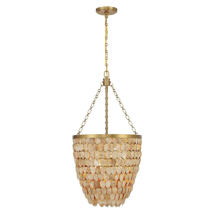 Catalan Four Light Pendant in Warm Brass Savoy House