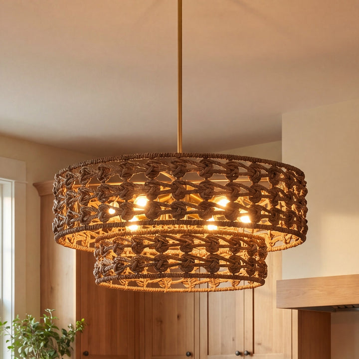 Savoy House - 7-9284-7-220 - Seven Light Pendant - Silencio - Riviera Brass