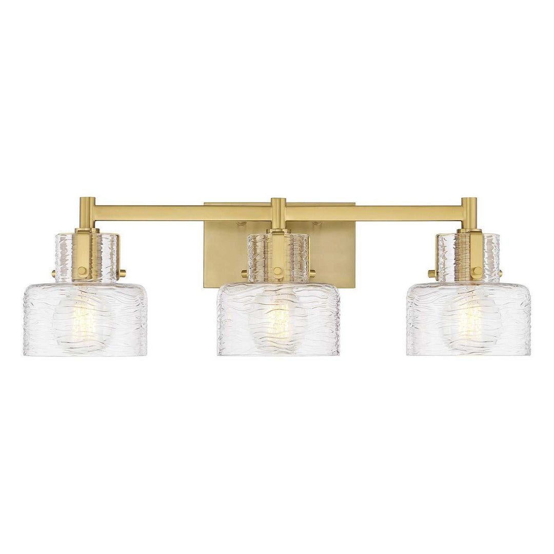 Dover Three Light Bathroom Vanity in Warm Brass Savoy House