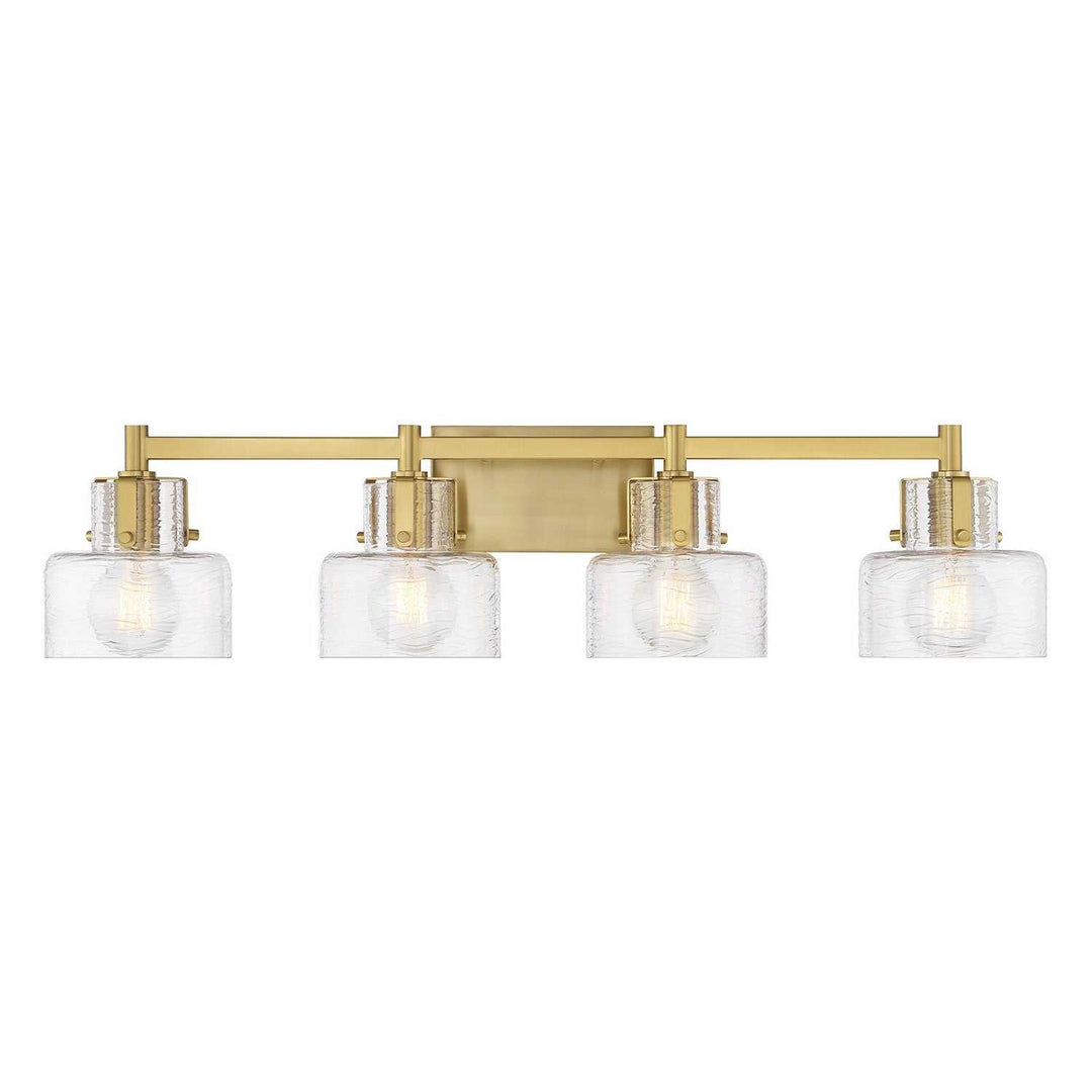 Dover Four Light Bathroom Vanity in Warm Brass Savoy House