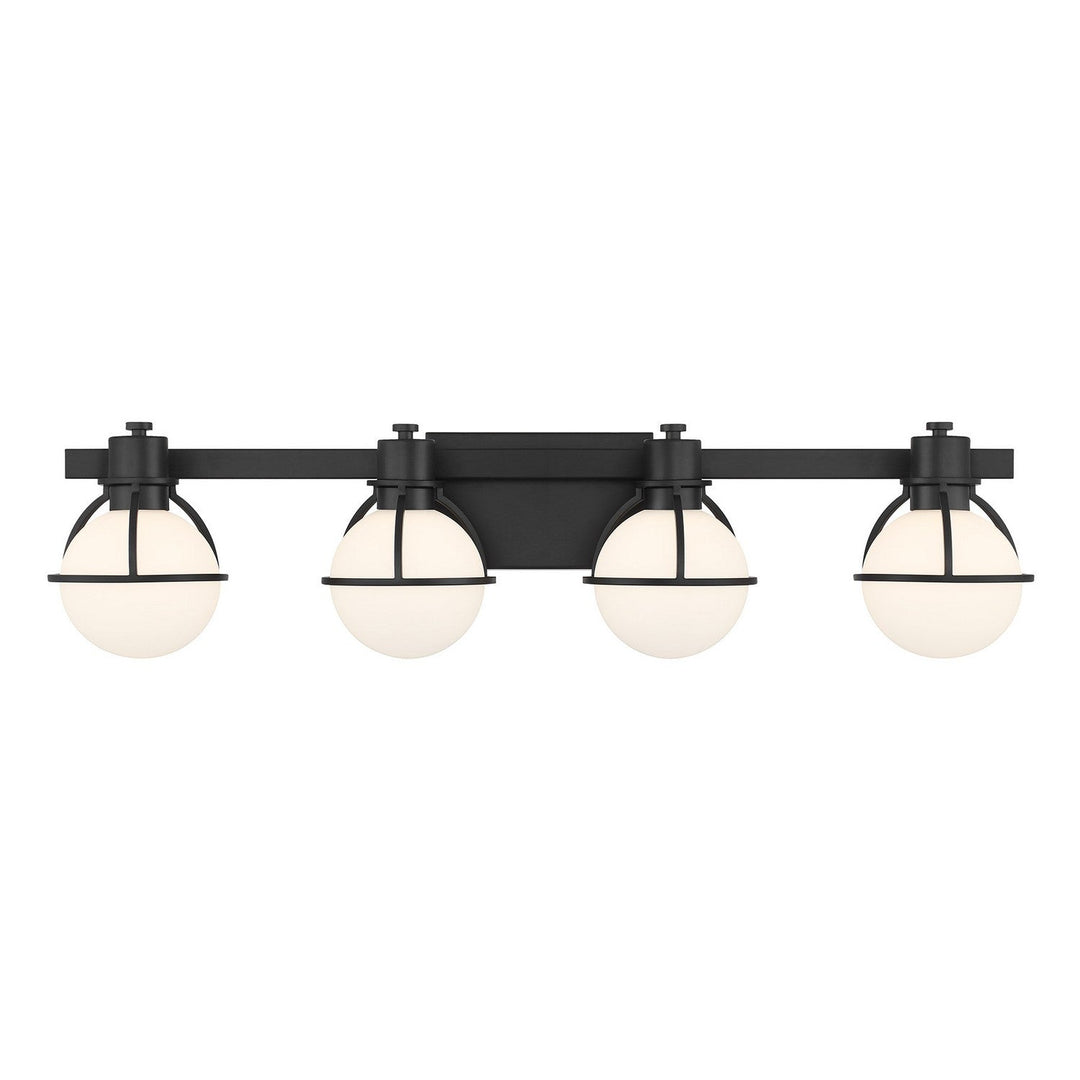 Pierce Four Light Bathroom Vanity in Matte Black Savoy House