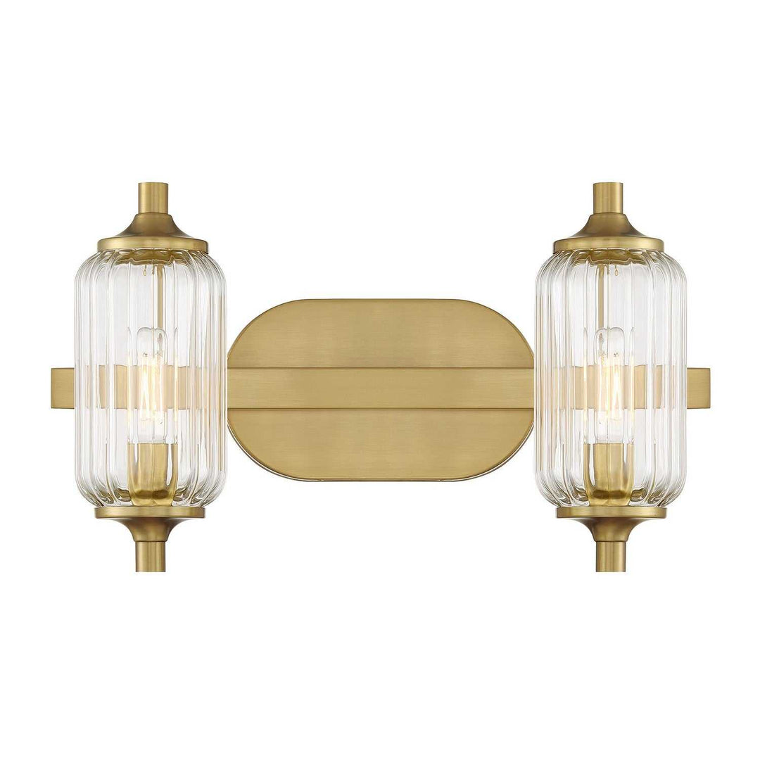 Holton Two Light Bathroom Vanity in Warm Brass Savoy House
