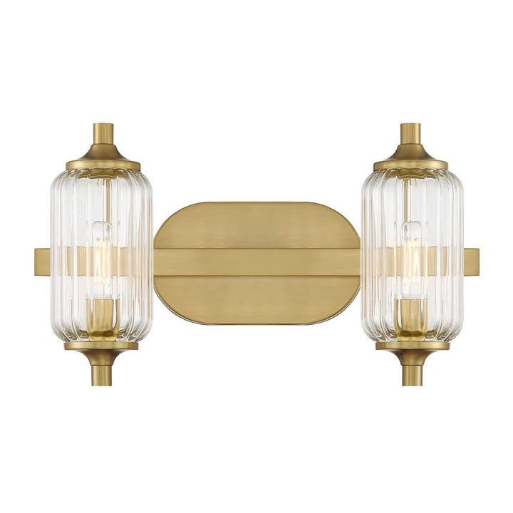 Holton Two Light Bathroom Vanity in Warm Brass Savoy House