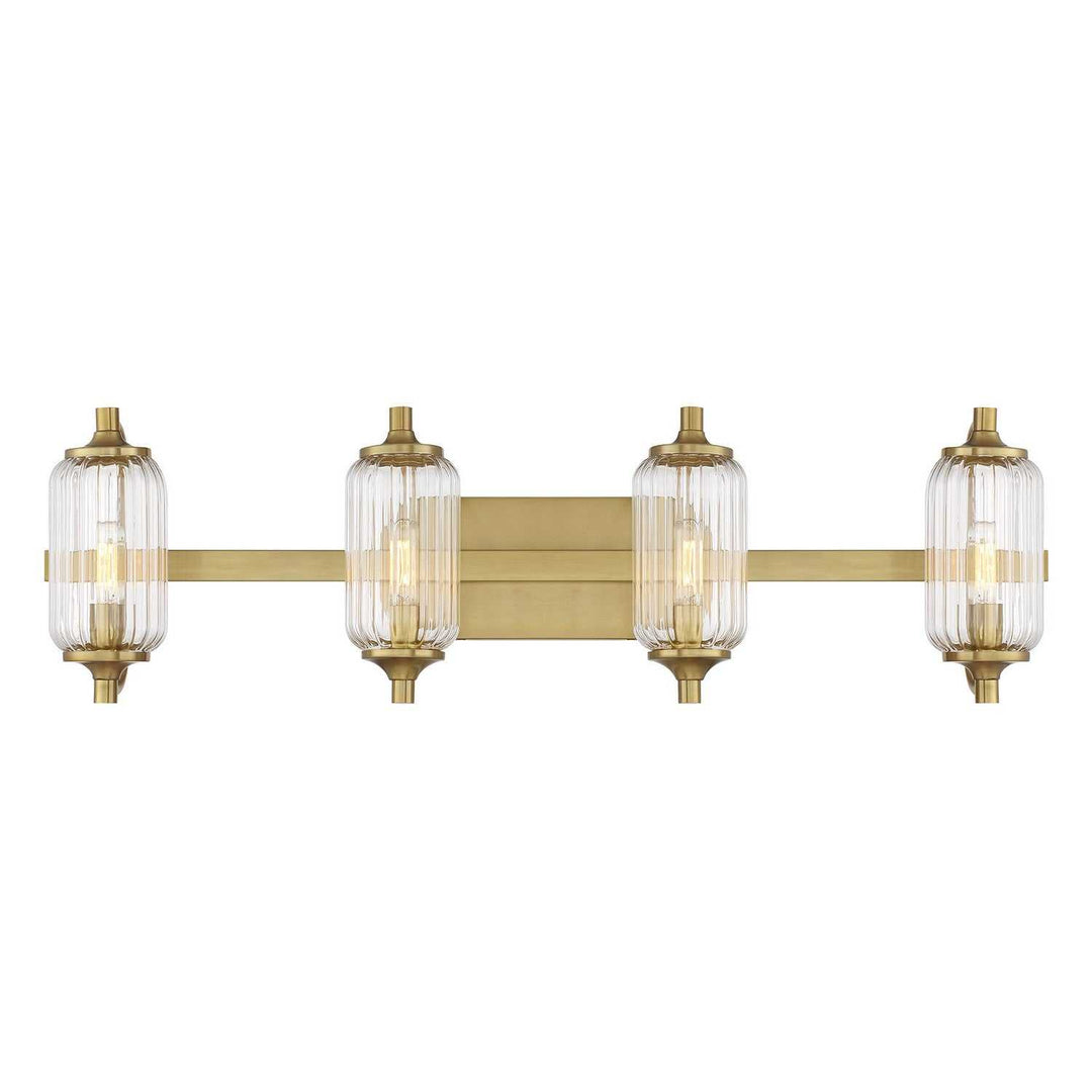 Holton Four Light Bathroom Vanity in Warm Brass Savoy House