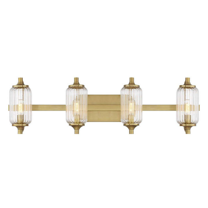 Holton Four Light Bathroom Vanity in Warm Brass Savoy House