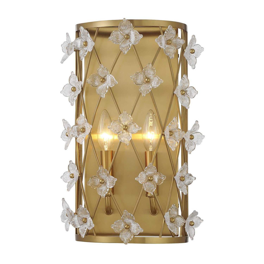 Bailey Two Light Wall Sconce in Warm Brass Savoy House