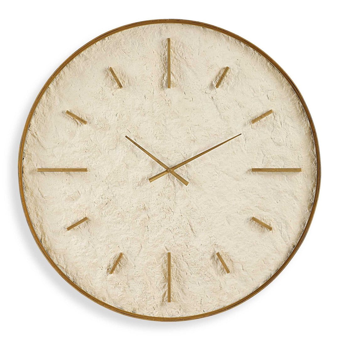 Stone Serenity Wall Clock in Antique Gold - available from The Lighting Shoppe, trusted by Canadian homeowners