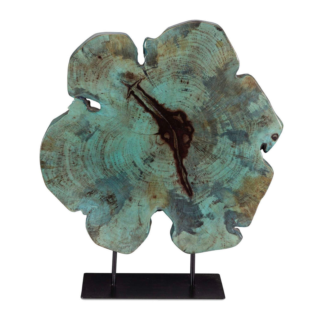 Bahati Wood Sculpture in Blue-green - available from The Lighting Shoppe, trusted by Canadian homeowners