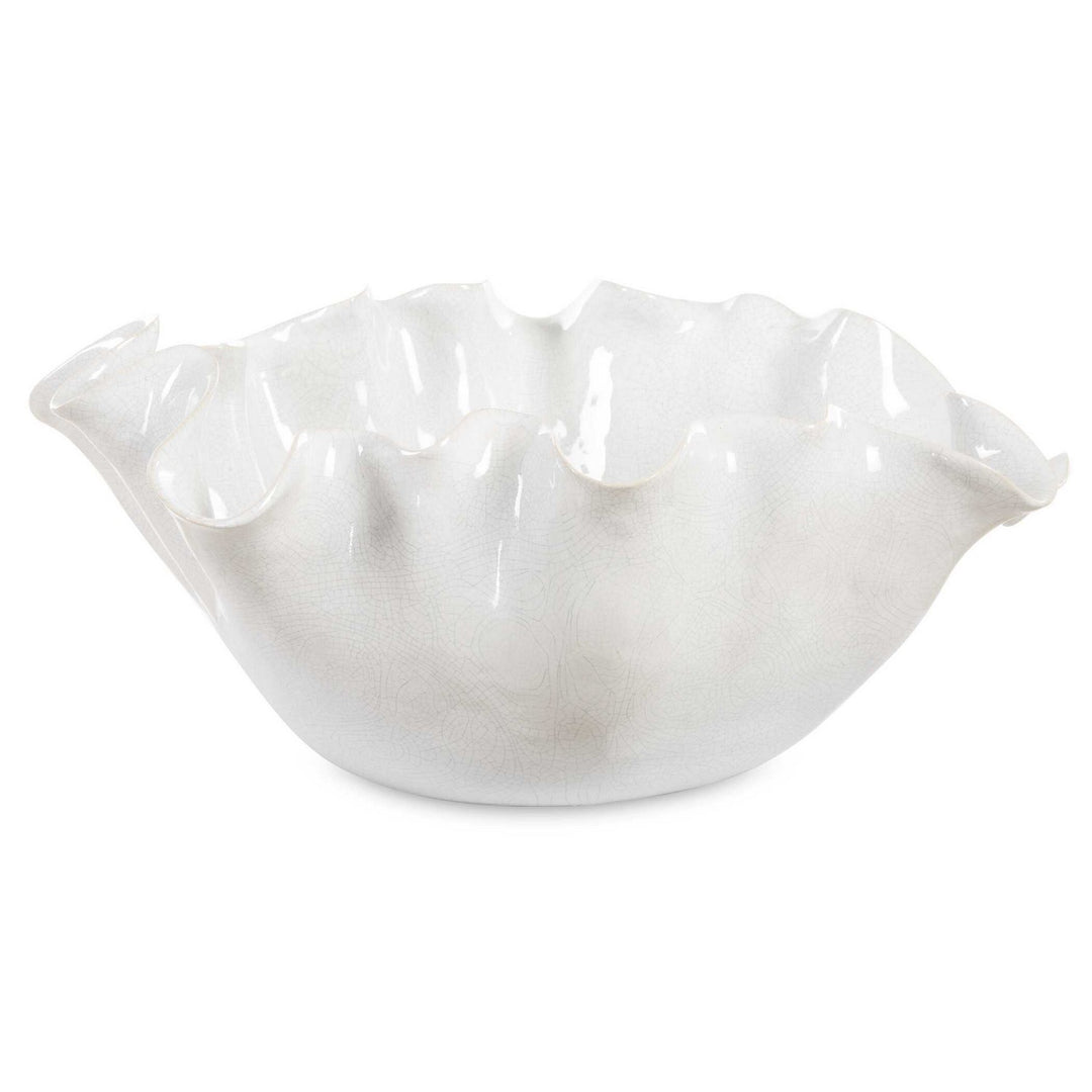 Ruffle Bloom Bowl in White Glaze - available from The Lighting Shoppe, trusted by Canadian homeowners