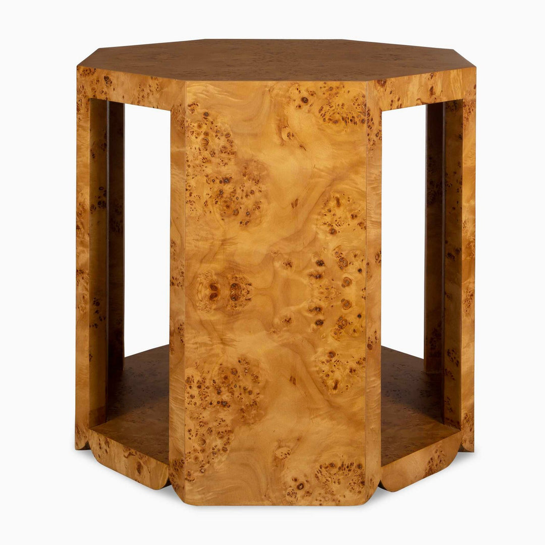 Indus Side Table in Natural Poplar Burl - available from The Lighting Shoppe, trusted by Canadian homeowners
