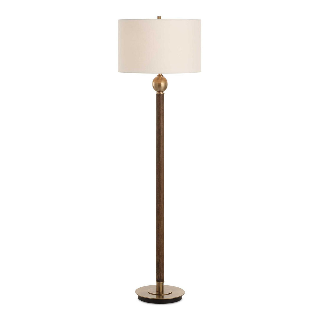 Keros One Light Floor Lamp in Dark Oak Wood - available from The Lighting Shoppe, trusted by Canadian homeowners