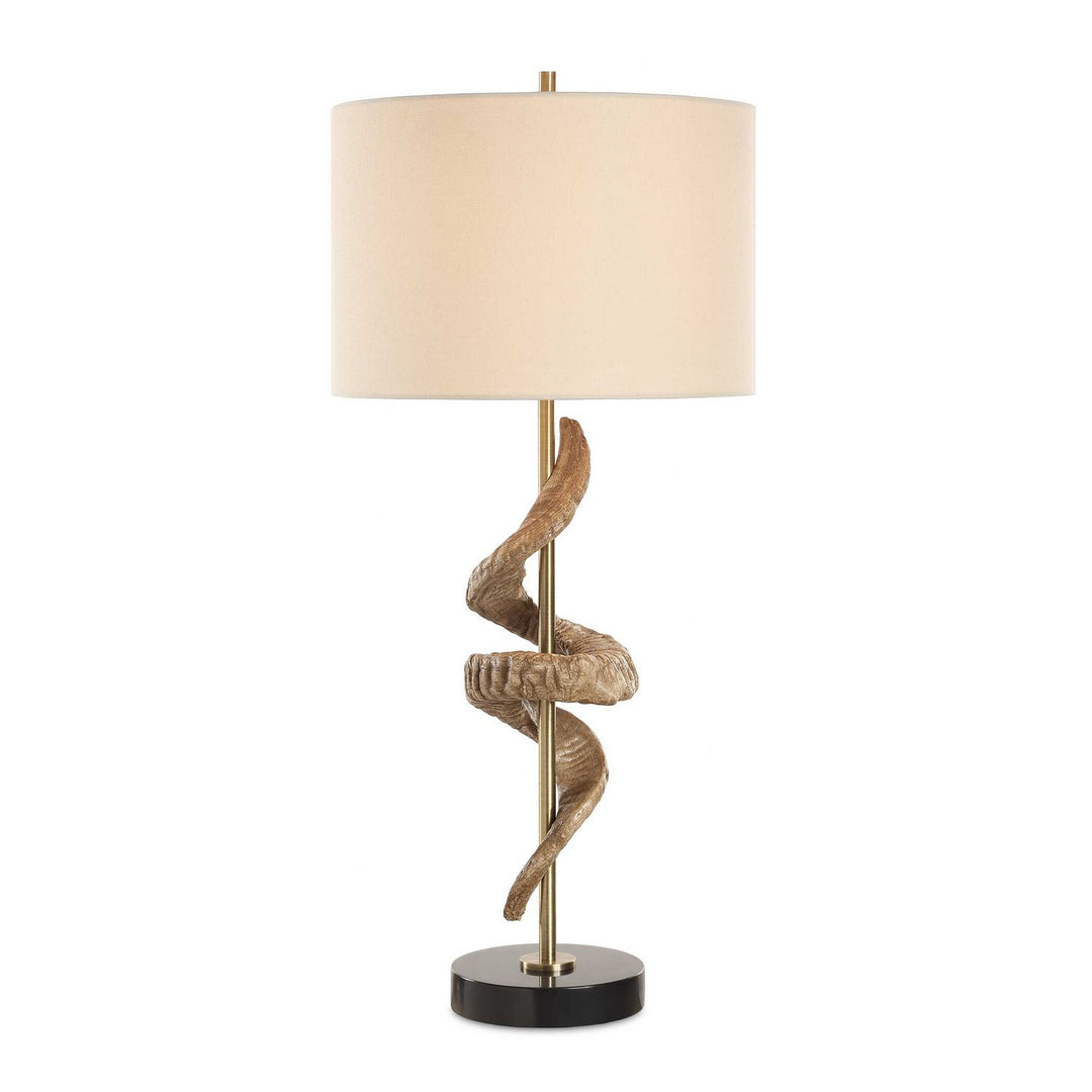 Rams One Light Table Lamp in Antique Brass - available from The Lighting Shoppe, trusted by Canadian homeowners
