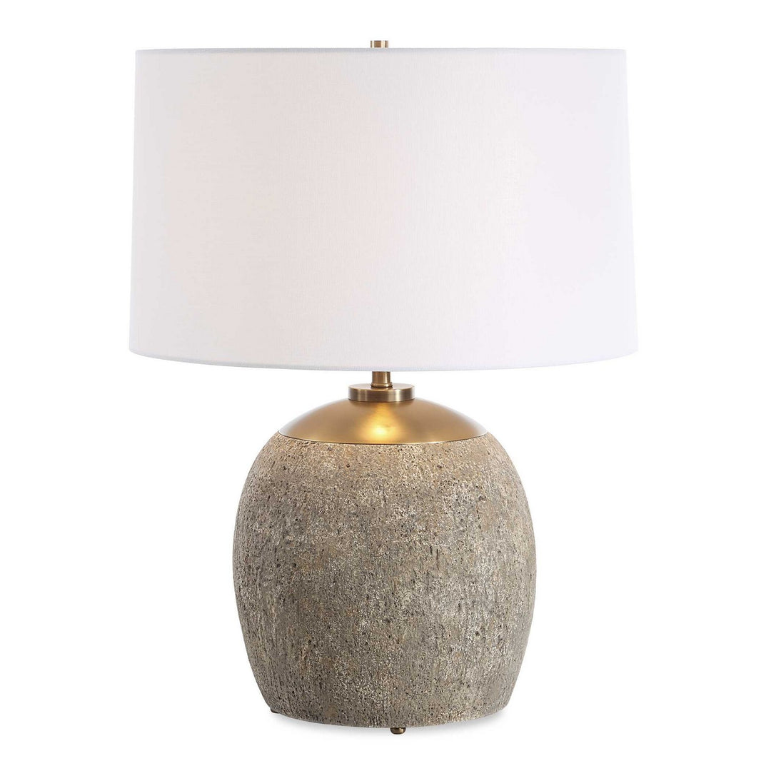 Raylan One Light Table Lamp in Antique Brass - available from The Lighting Shoppe, trusted by Canadian homeowners