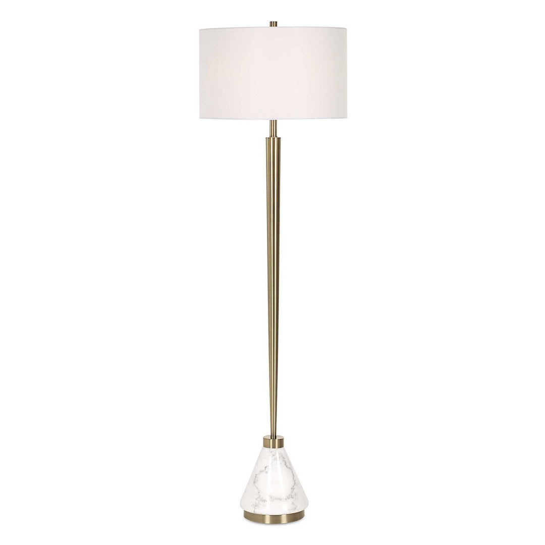 Curran One Light Floor Lamp in Brass - available from The Lighting Shoppe, trusted by Canadian homeowners