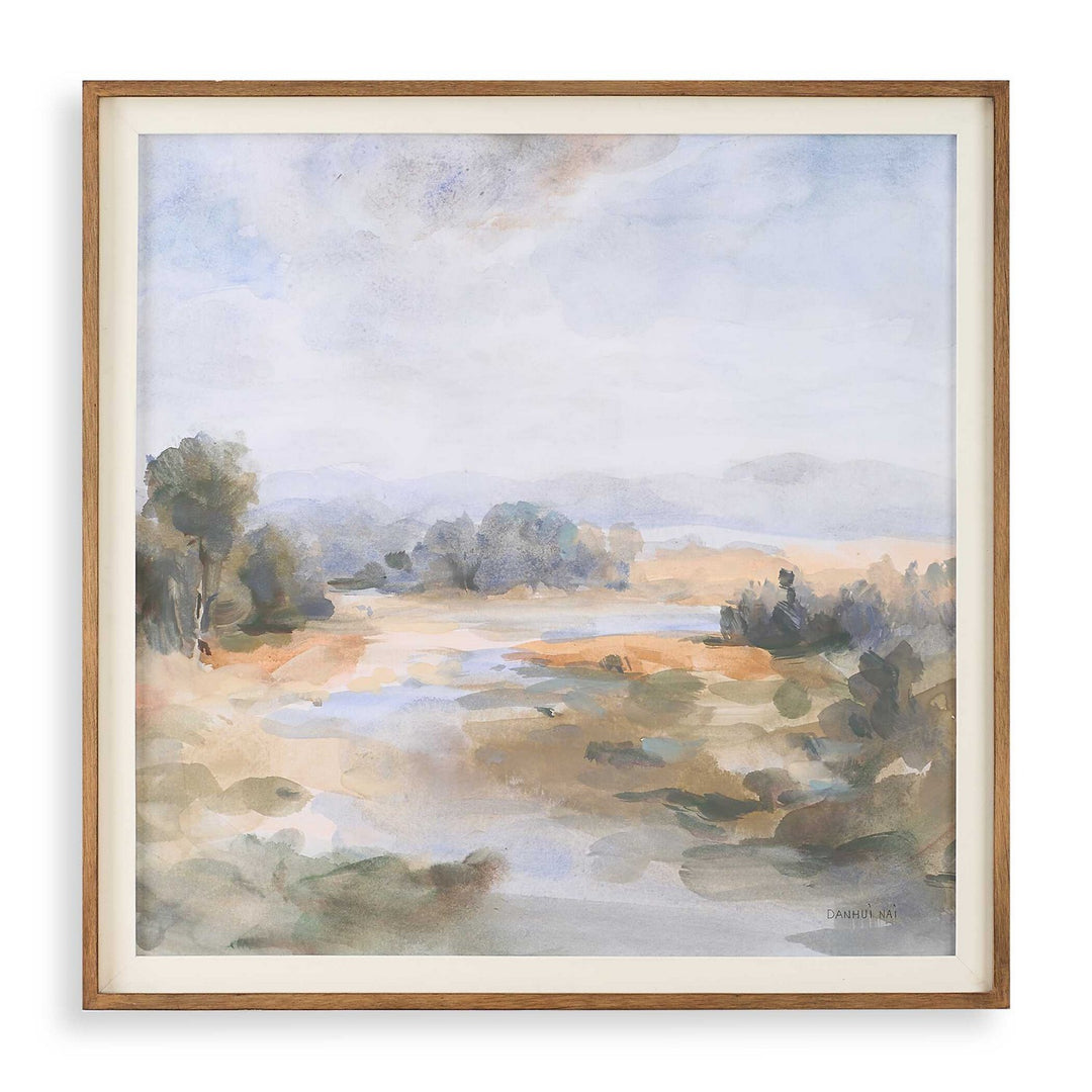 River Afternoon Landscape Print in Pine Wood - available from The Lighting Shoppe, trusted by Canadian homeowners