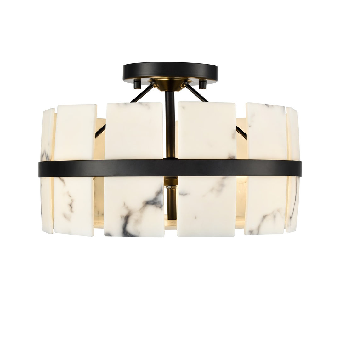 DVI Canada - DVP5211EB-GFA - Three Light Semi Flush Mount - Luna Alabaster - Ebony