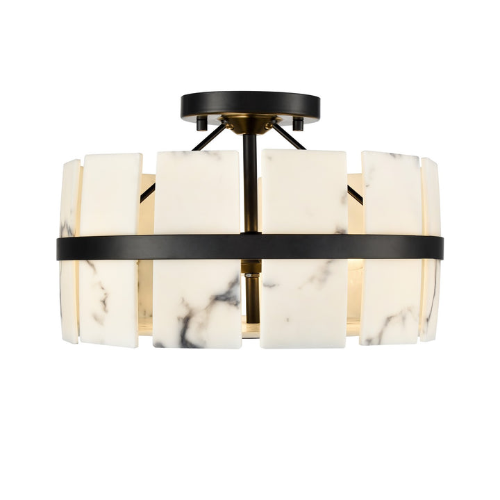 DVI Canada - DVP5211EB-GFA - Three Light Semi Flush Mount - Luna Alabaster - Ebony