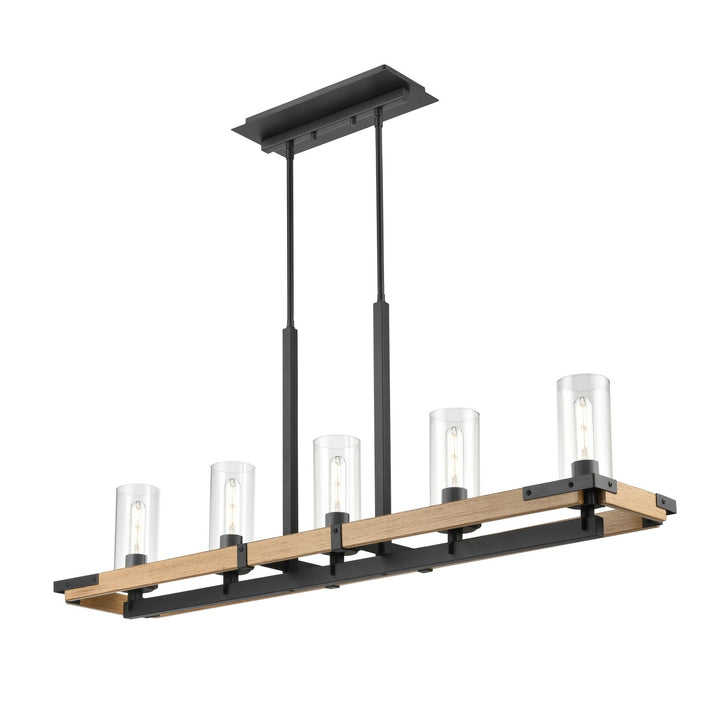 DVI Canada - DVP38602EB+NW-CL - Five Light Linear Pendant - Okanagan - Ebony