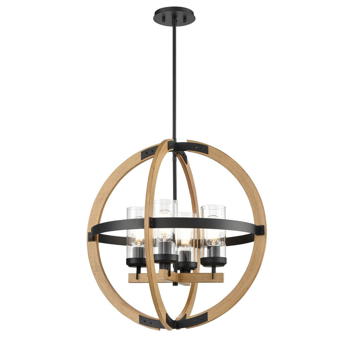DVI Canada - DVP38650EB+NW-CL - Four Light Pendant - Okanagan - Ebony