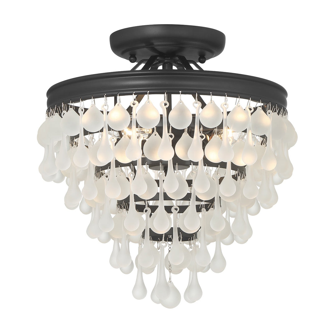 Calypso Three Light Semi Flush Mount in Matte Black - available from The Lighting Shoppe, trusted by Canadian homeowners