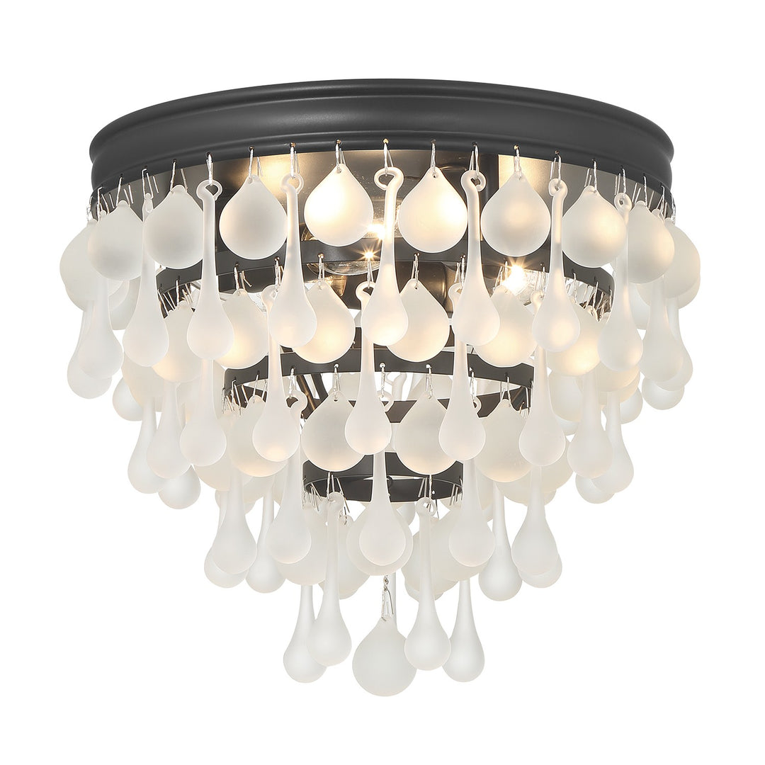Calypso Three Light Flush Mount in Matte Black - available from The Lighting Shoppe, trusted by Canadian homeowners