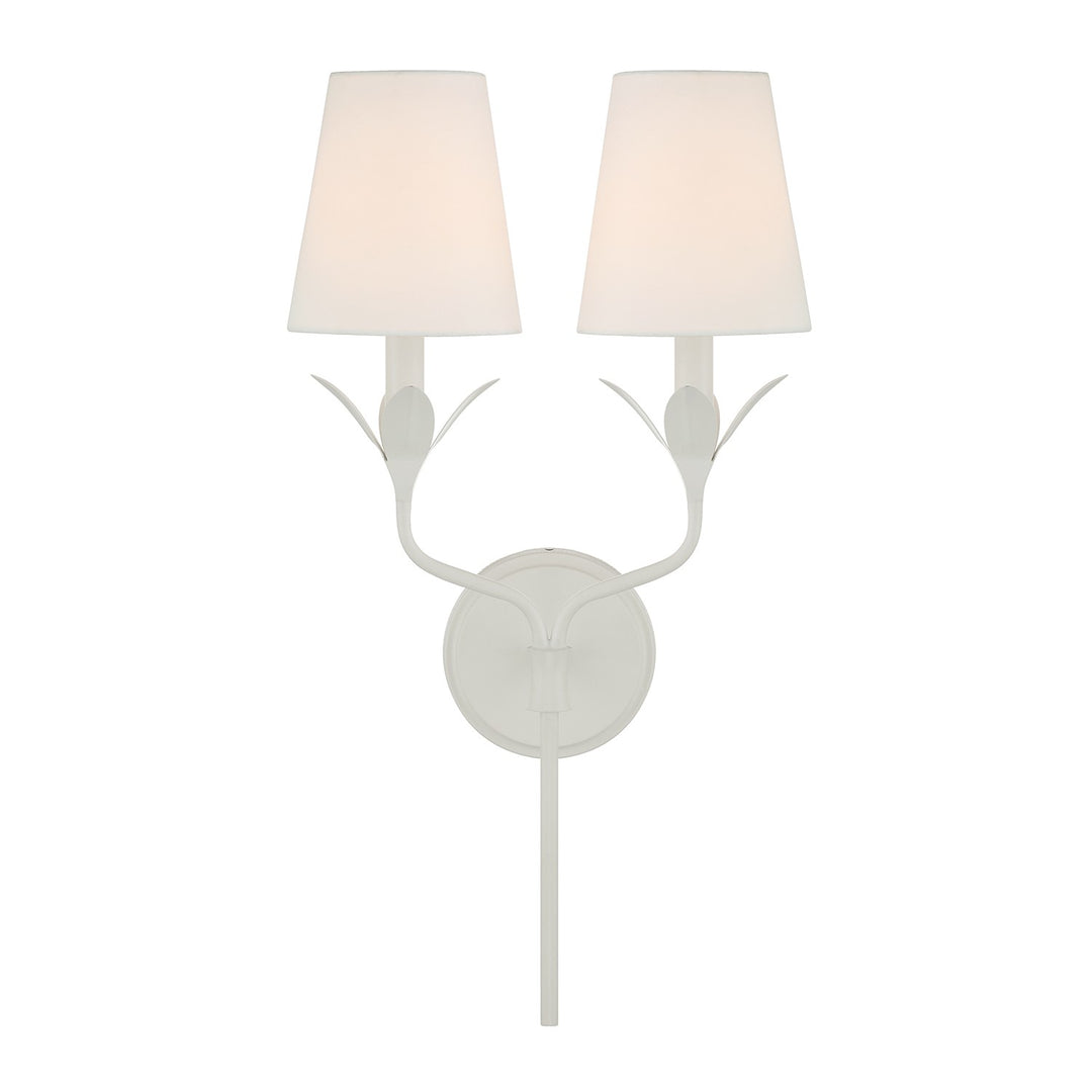 Broche Two Light Wall Sconce in Matte White - available from The Lighting Shoppe, trusted by Canadian homeowners