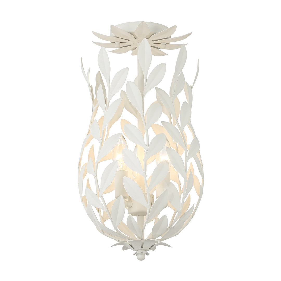 Broche Three Light Semi Flush Mount in Matte White - available from The Lighting Shoppe, trusted by Canadian homeowners