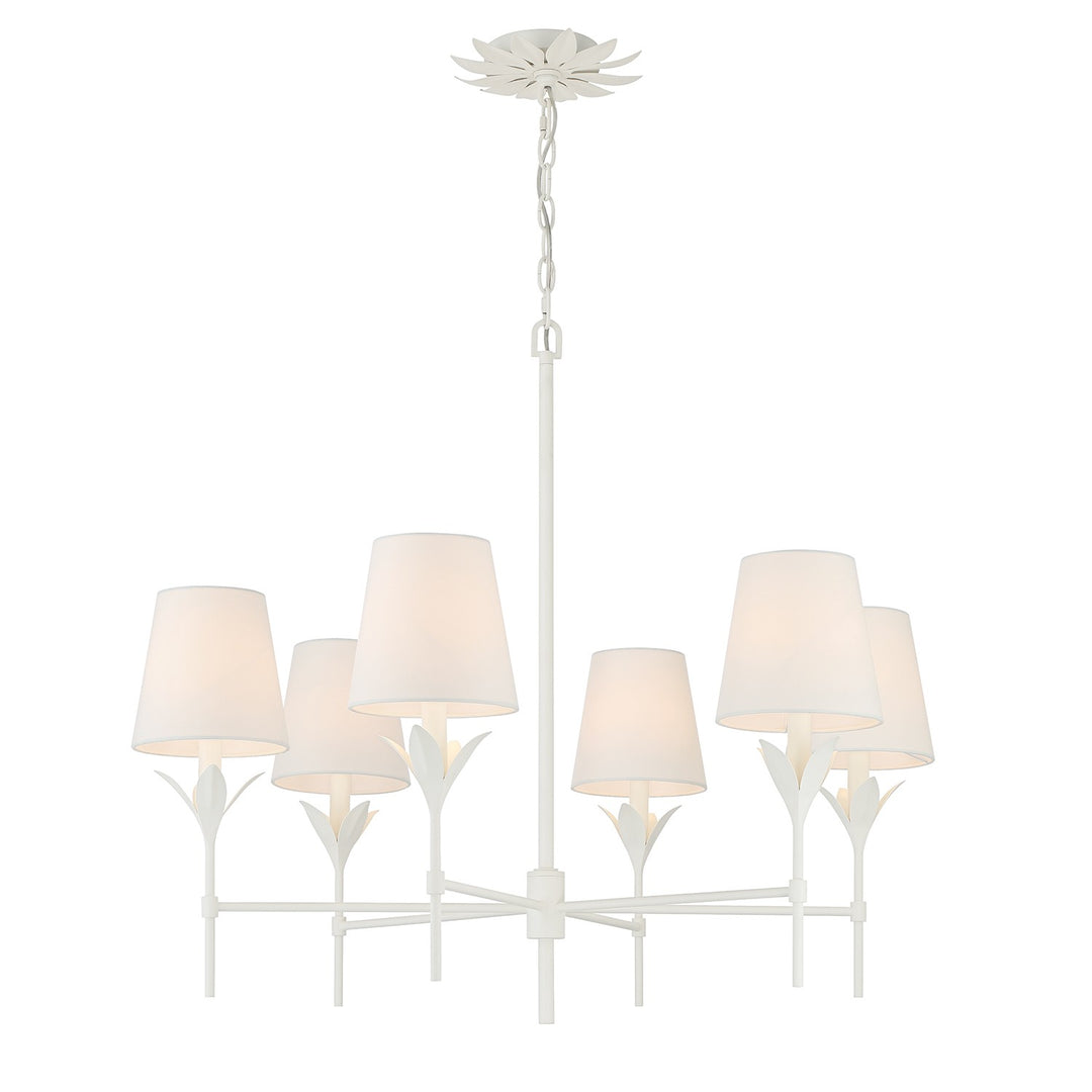 Broche Six Light Chandelier in Matte White - available from The Lighting Shoppe, trusted by Canadian homeowners