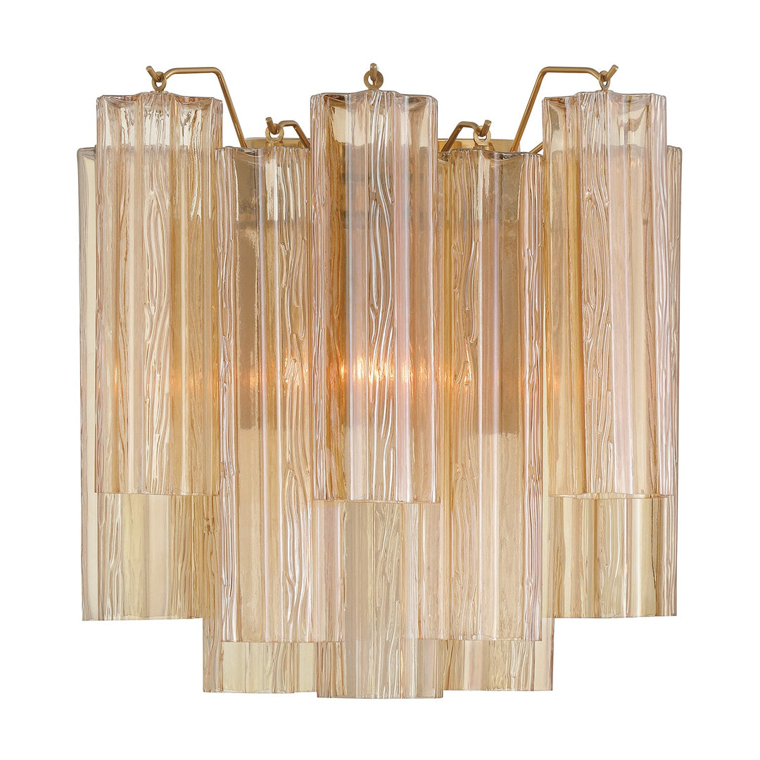 Crystorama - ADD-303-AG-AM - Two Light Wall Sconce - Addis - Aged Brass