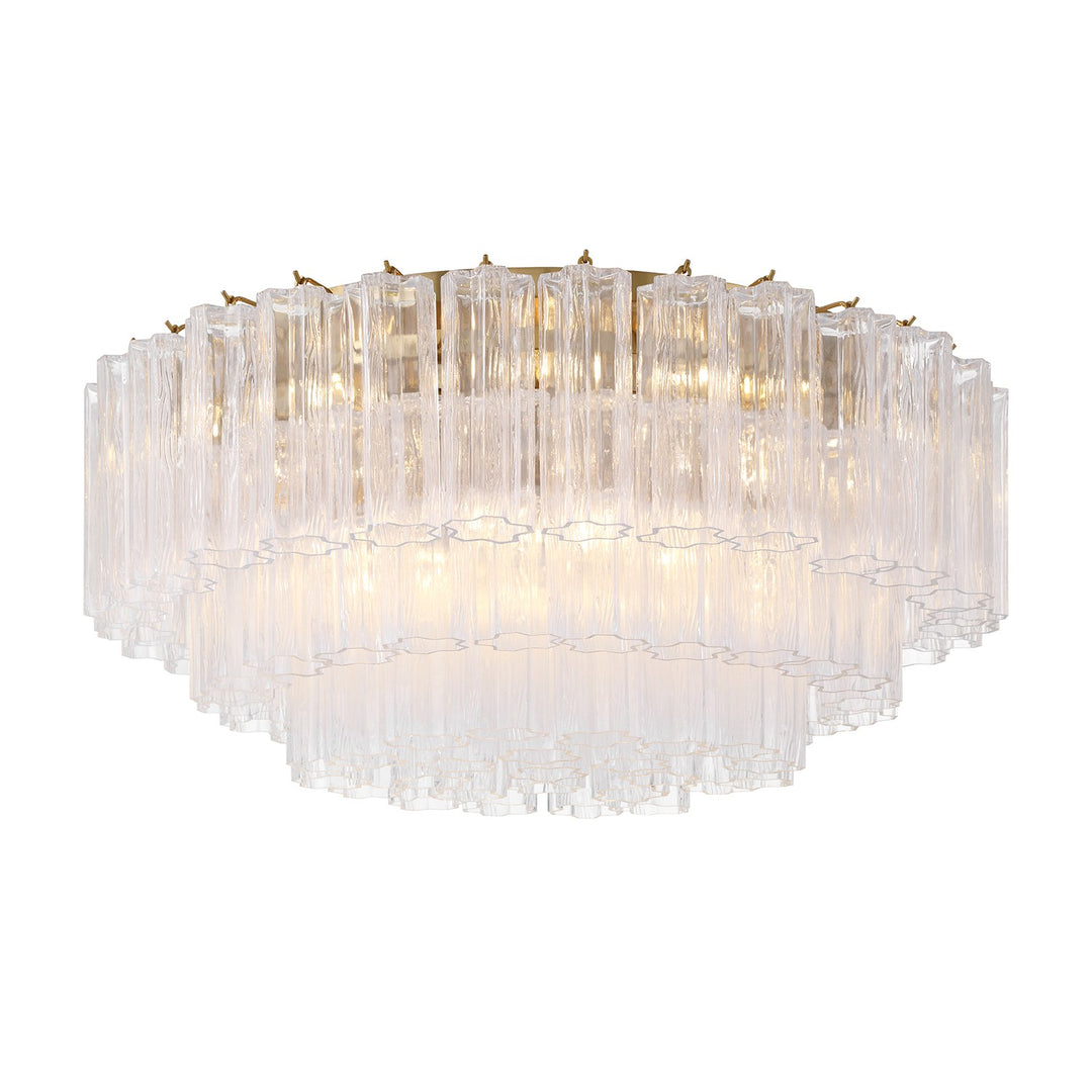 Addis 16 Light Flush Mount in Aged Brass - available from The Lighting Shoppe, trusted by Canadian homeowners
