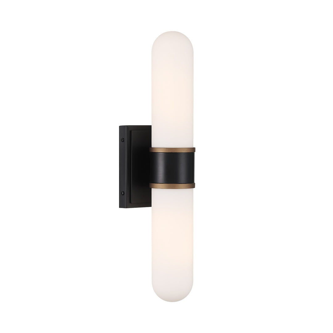 Capsule LED Wall Sconce in Matte Black + Textured Gold - available from The Lighting Shoppe, trusted by Canadian homeowners