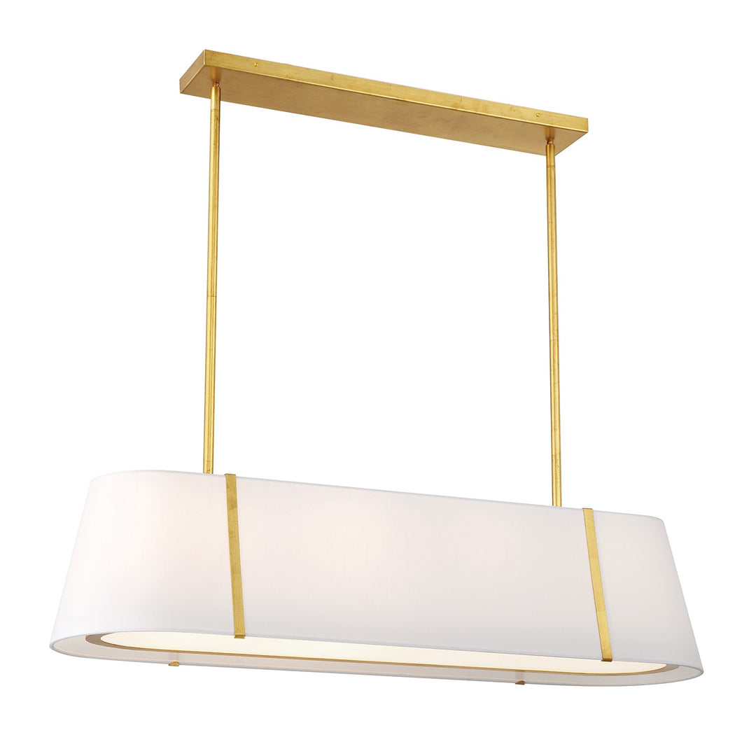 Fulton Four Light Linear Chandelier in Antique Gold - available from The Lighting Shoppe, trusted by Canadian homeowners