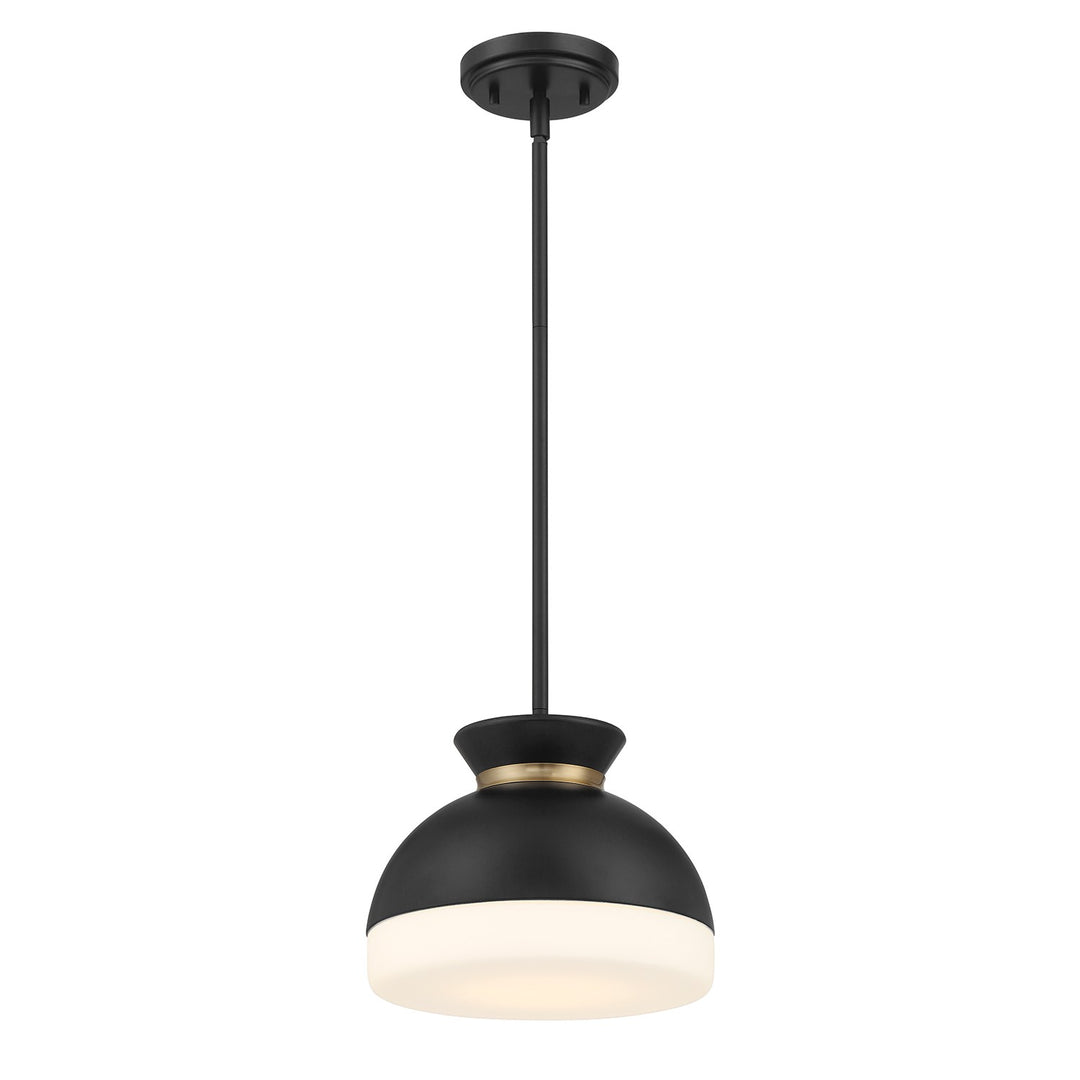Gidget One Light Mini Pendant in Matte Black + Vibrant Gold - available from The Lighting Shoppe, trusted by Canadian homeowners