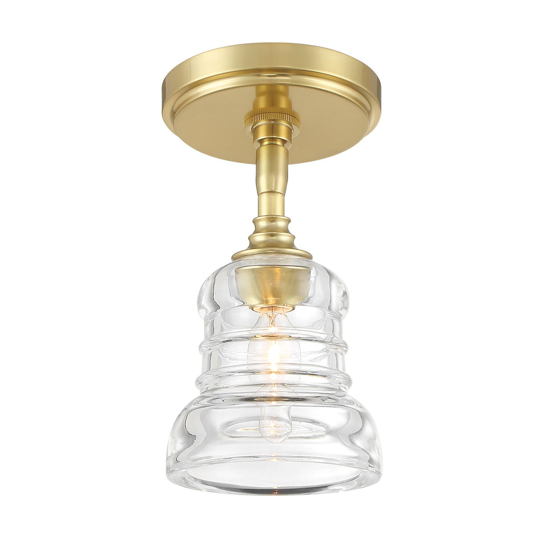 Gregory One Light Semi Flush Mount in Aged Brass - available from The Lighting Shoppe, trusted by Canadian homeowners
