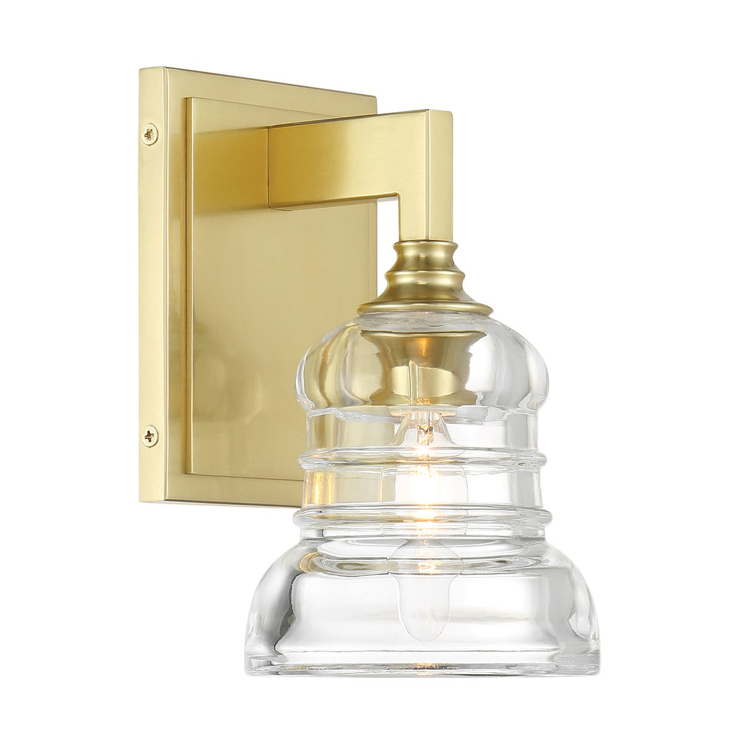 Gregory One Light Wall Sconce in Aged Brass - available from The Lighting Shoppe, trusted by Canadian homeowners