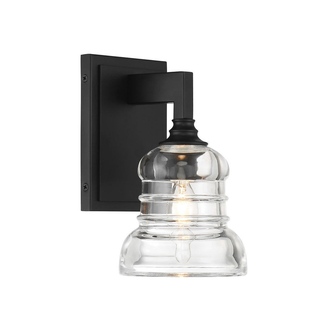 Gregory One Light Wall Sconce in Matte Black - available from The Lighting Shoppe, trusted by Canadian homeowners
