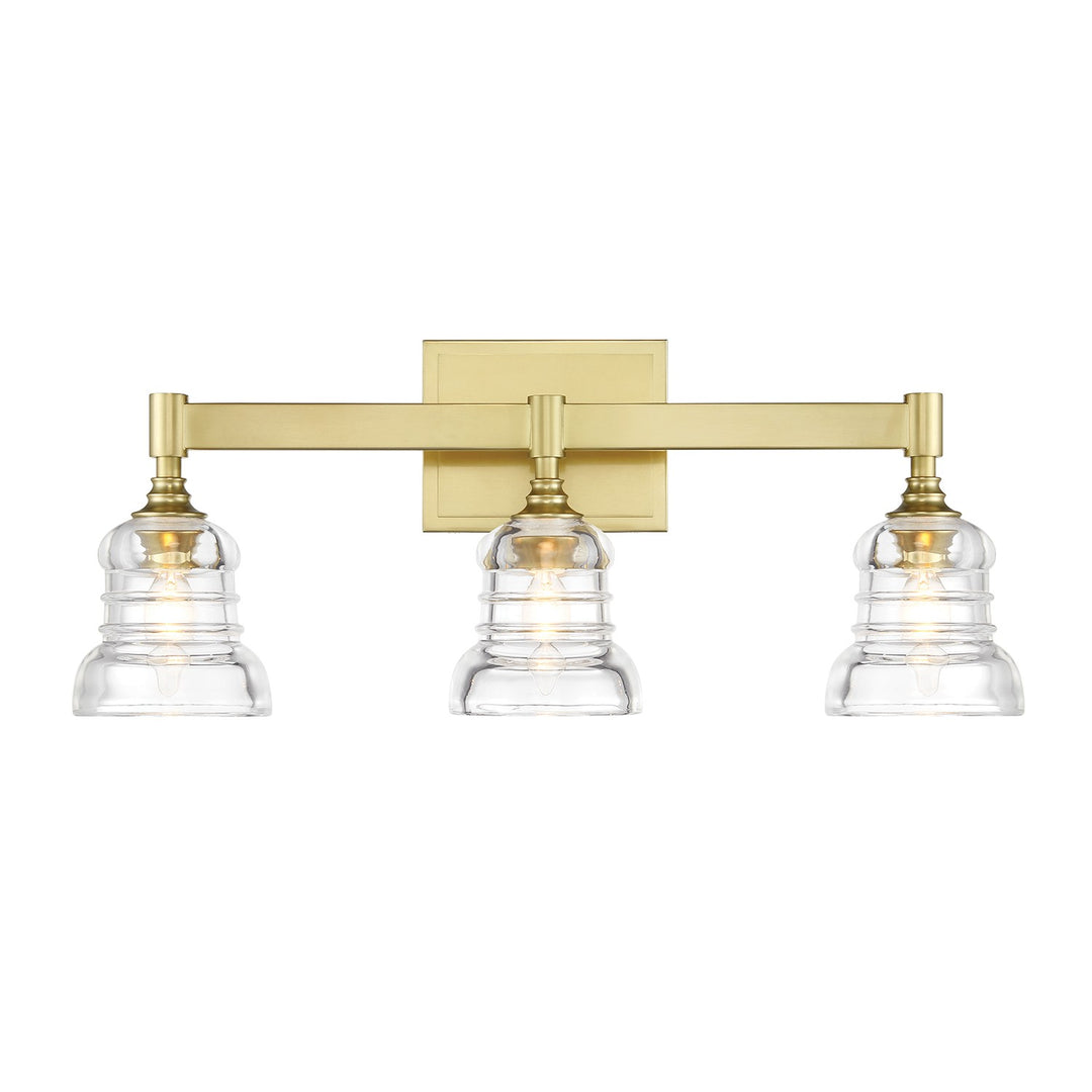 Gregory Three Light Bath in Aged Brass - available from The Lighting Shoppe, trusted by Canadian homeowners
