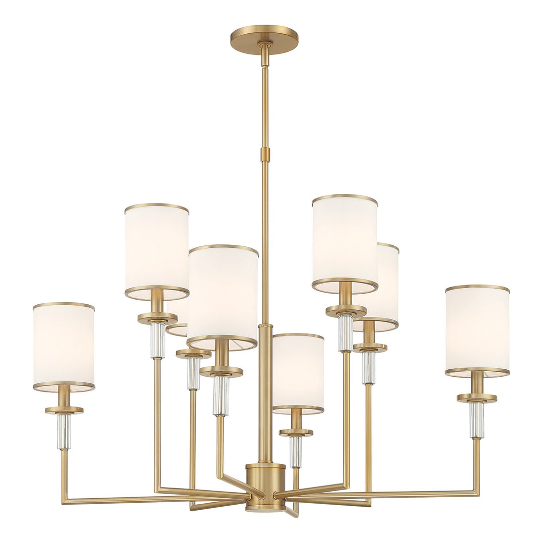 Hatfield Eight Light Chandelier in Vibrant Gold - available from The Lighting Shoppe, trusted by Canadian homeowners