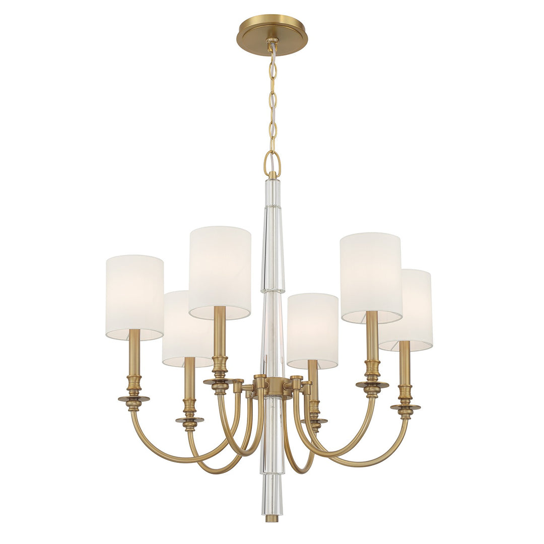 Lloyd Six Light Chandelier in Aged Brass - available from The Lighting Shoppe, trusted by Canadian homeowners