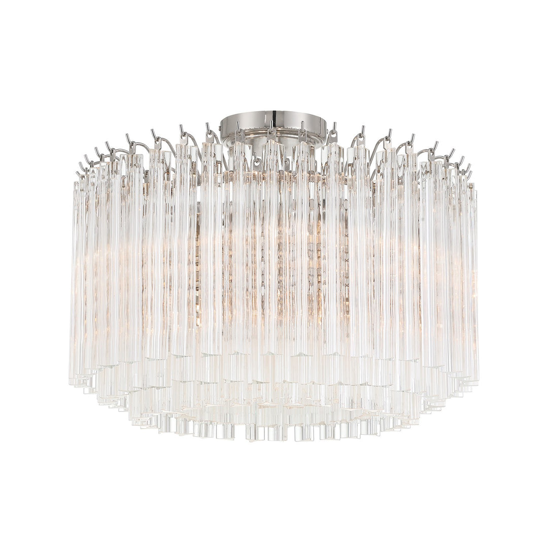 Lofton Five Light Semi Flush Mount in Polished Nickel - available from The Lighting Shoppe, trusted by Canadian homeowners