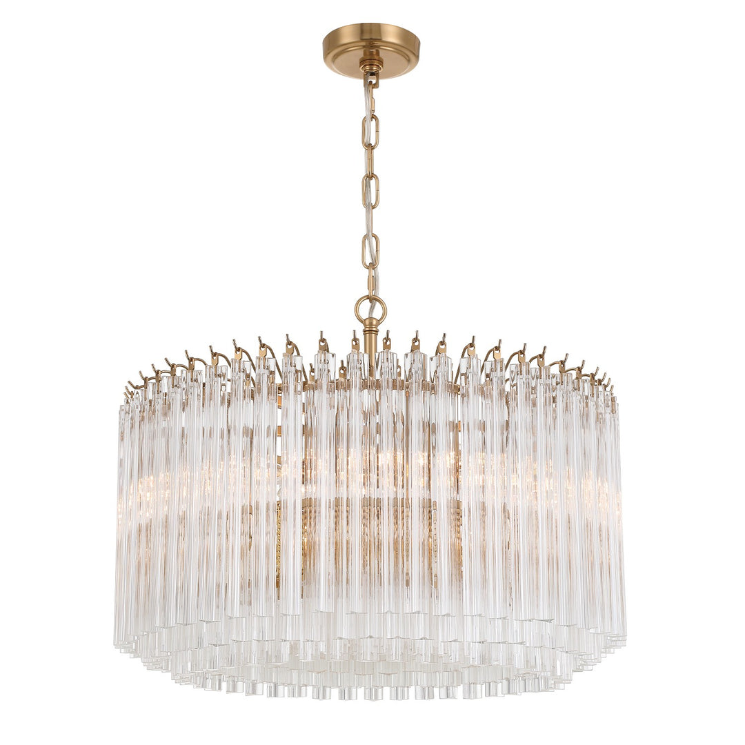 Lofton Seven Light Chandelier in Aged Brass - available from The Lighting Shoppe, trusted by Canadian homeowners