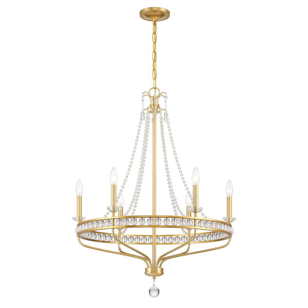Seville Six Light Chandelier in Aged Brass - available from The Lighting Shoppe, trusted by Canadian homeowners