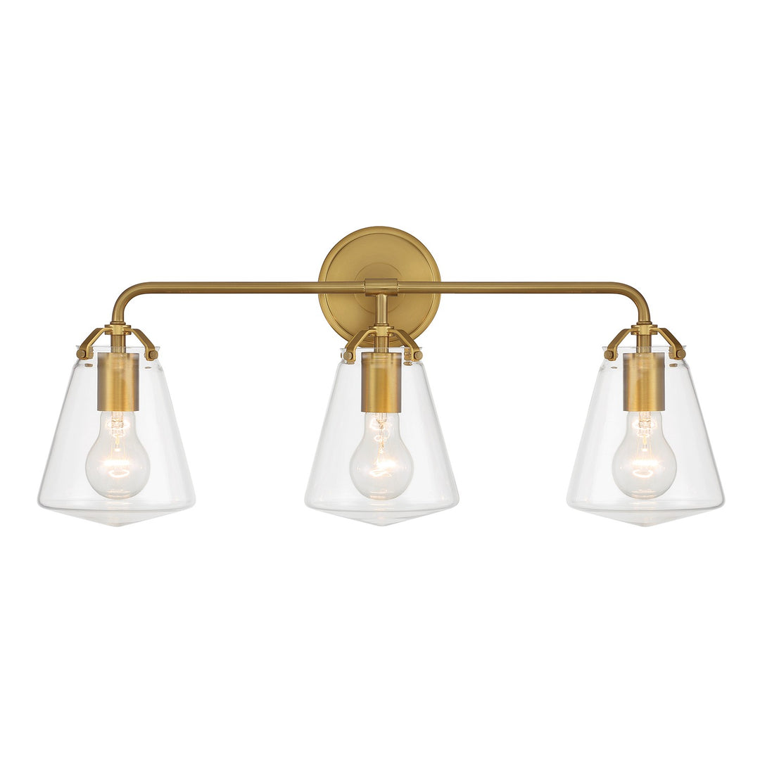 Voss Three Light Bath in Luxe Gold - available from The Lighting Shoppe, trusted by Canadian homeowners